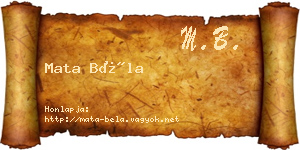 Mata Béla névjegykártya